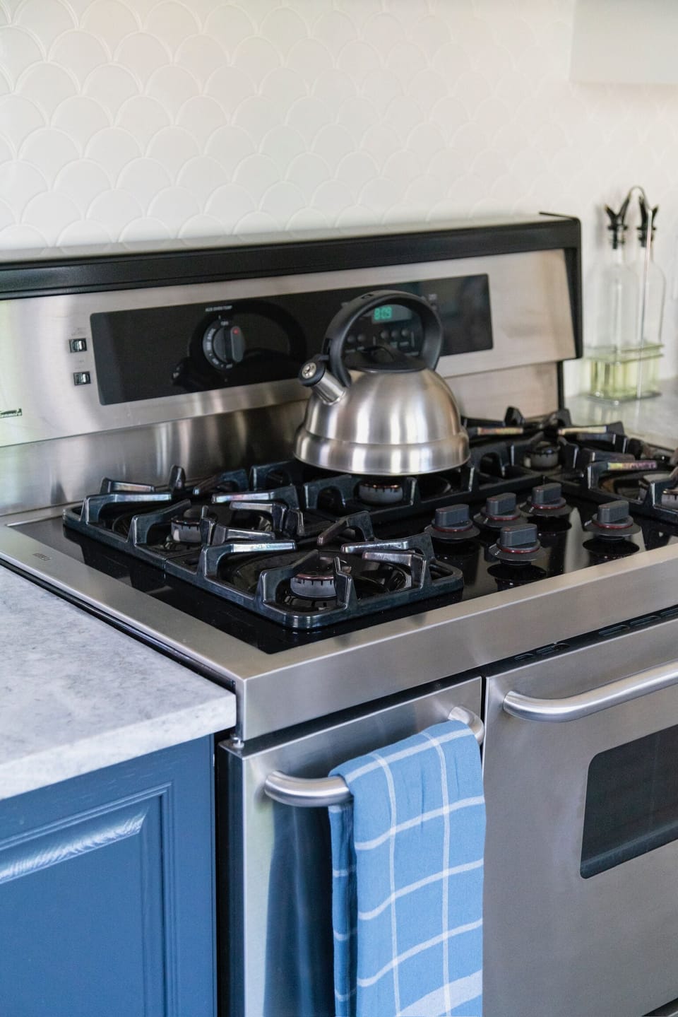 Kitchen stainless steel 6 burner stove makes for fun family dinners