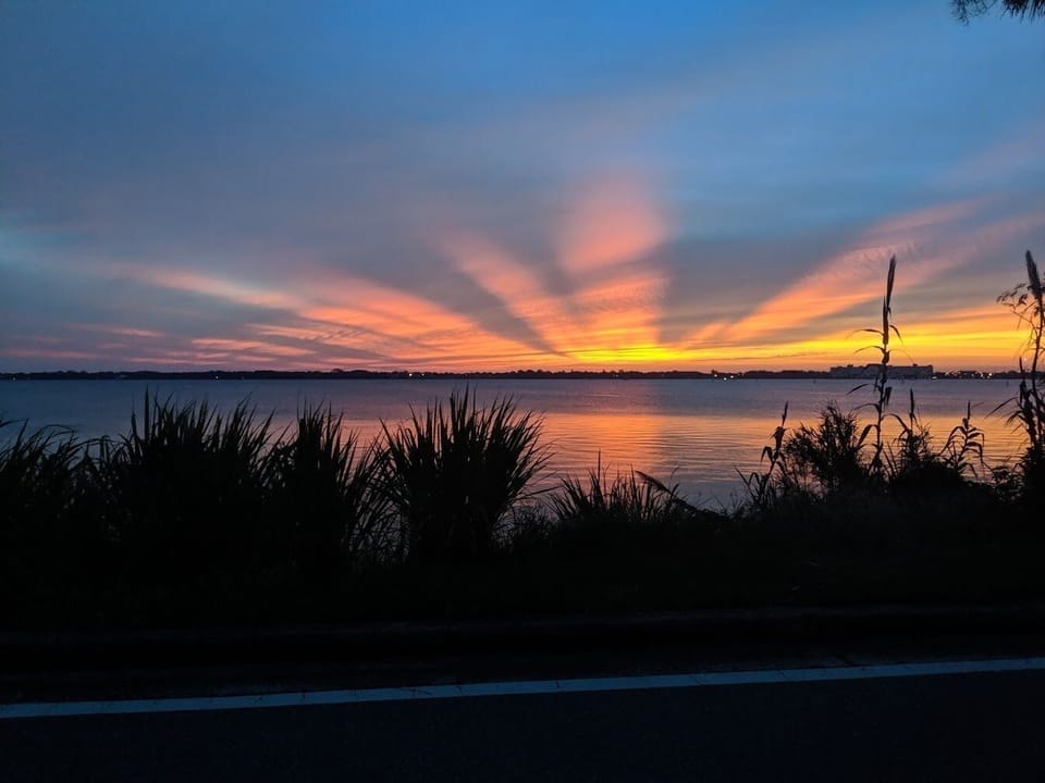 Morning sunrise on the Indian River only 2 lots away from our home. 
