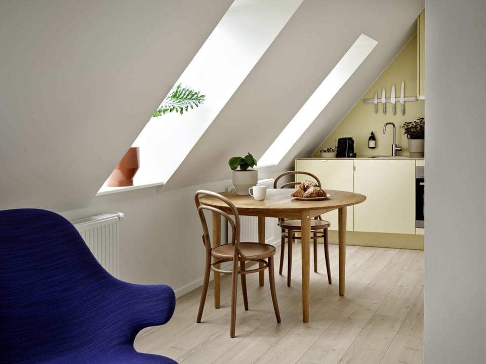 Dining area and kitchen.