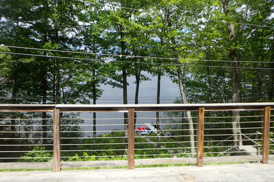 View from upper deck, right outside the dining area window. 