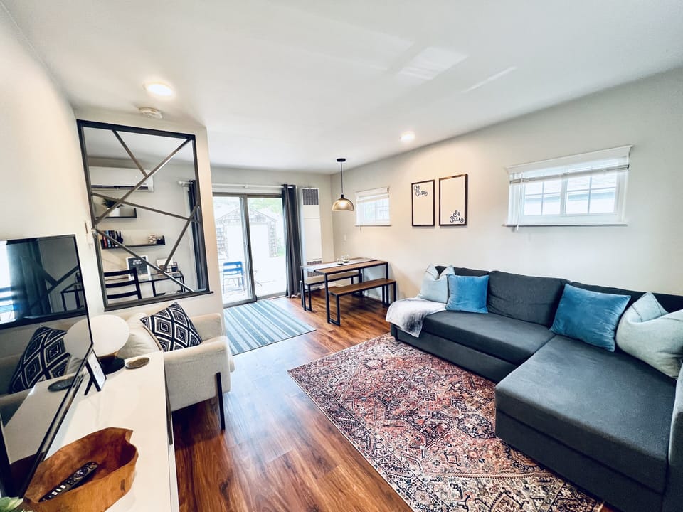 Open & airy. Perfect for snuggling in for a night. 