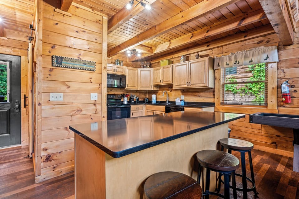 Kitchen and island