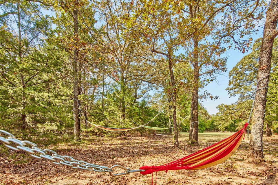 Our MEADOW, set in cleared space & surrounded by woods, offers a view of a million stars.   PLAN outside events, gatherings, games, basketball, croquet & fire circle. Find places ready to hang hammocks, 3-4 picnic areas, porch swings in 🌲 🌳.meadow