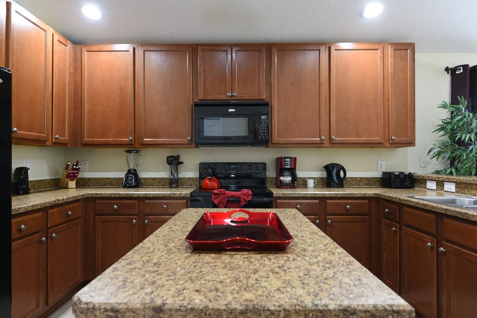 Spacious kitchen island, perfect for meal prep or casual dining.
