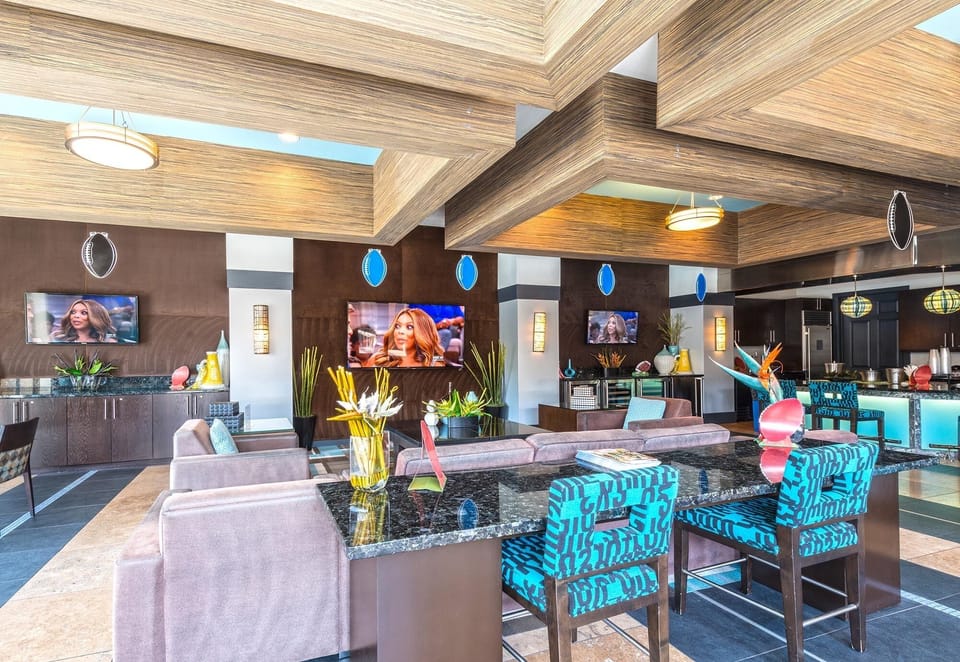 Clubhouse lounge area includes 6 HDTV's and comfortable lounge seating.