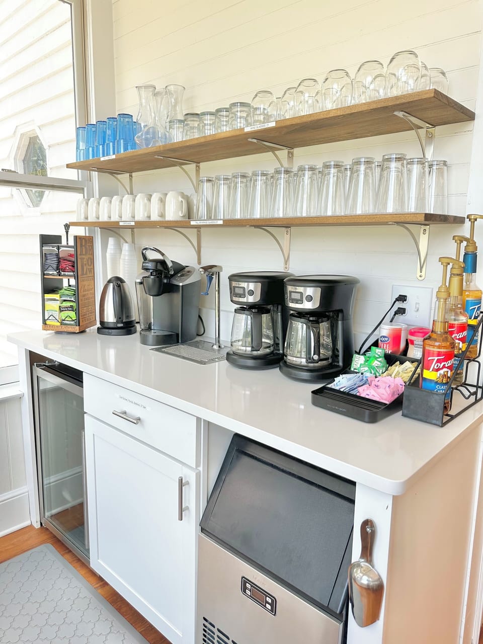 Coffee bar for all the coffee lovers! Assortment of sugars& syrups are provided.