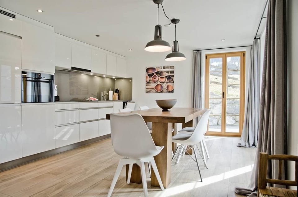 Dining area and kitchen