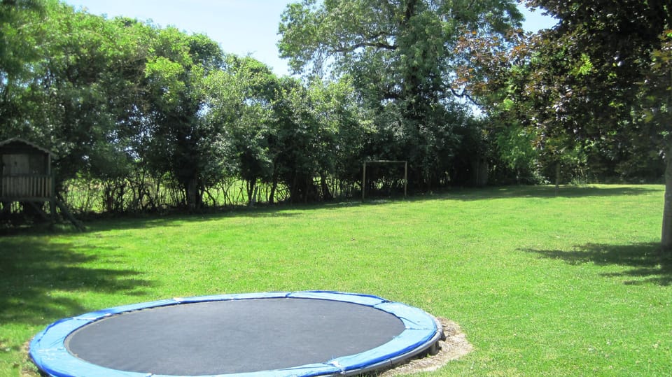 Sunken trampoline at Les Hiboux vacation cottages