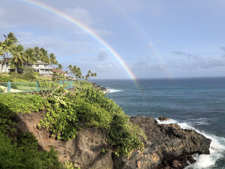Double rainbows are rare, but lucky you if you see it. Hope your the lucky one.