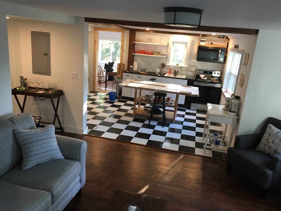 Living room and kitchen