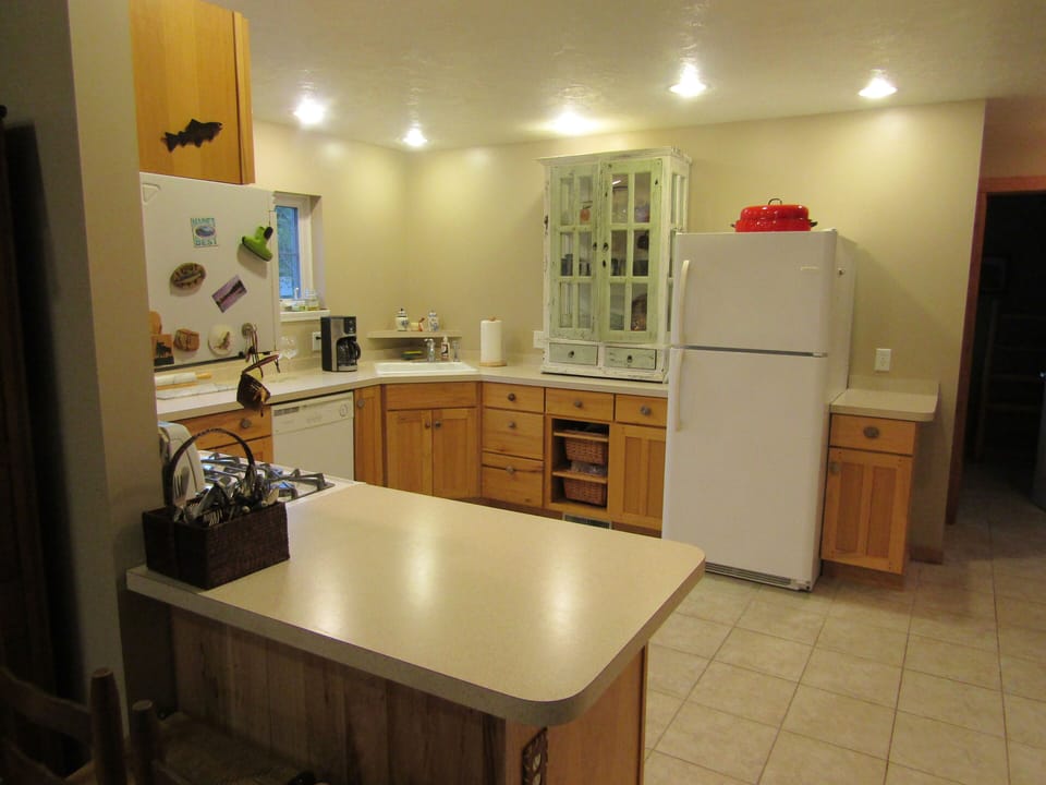 Features a large well equipped kitchen.  
