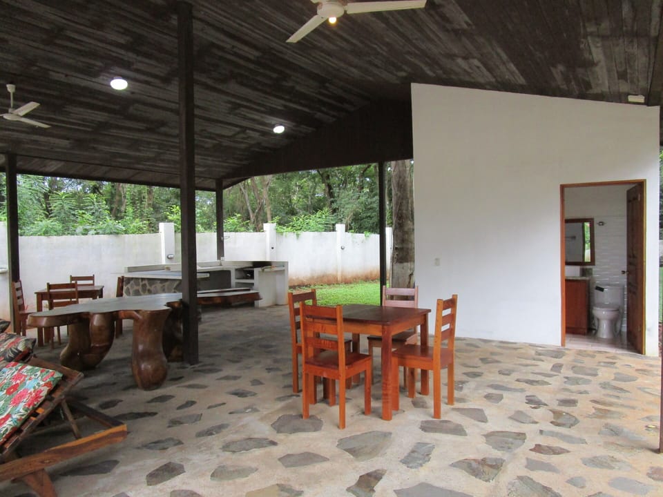 BBQ area with toilet and shower