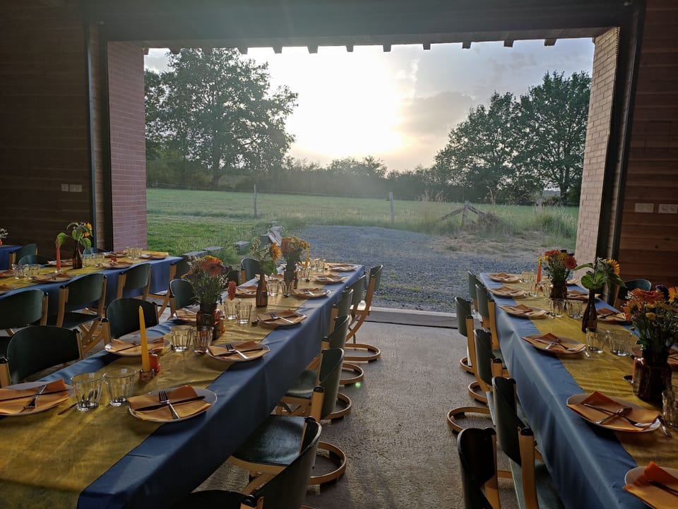 Outdoor banquet area
