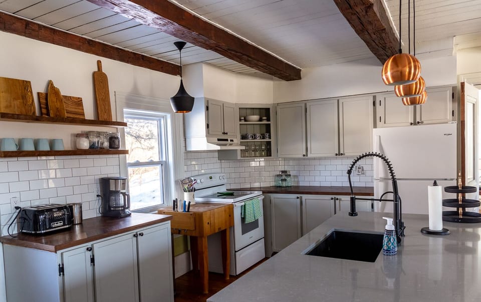 Large updated kitchen to prepare great meals. Breakfast and coffee station.