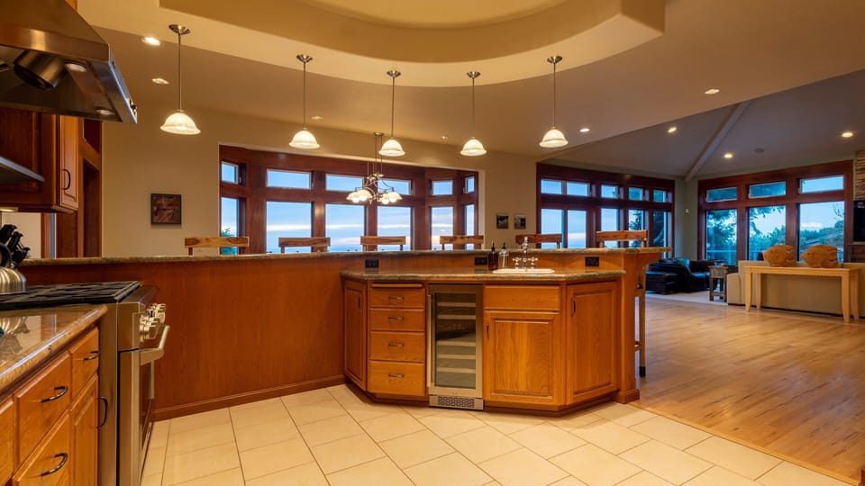 There's even a wine fridge!