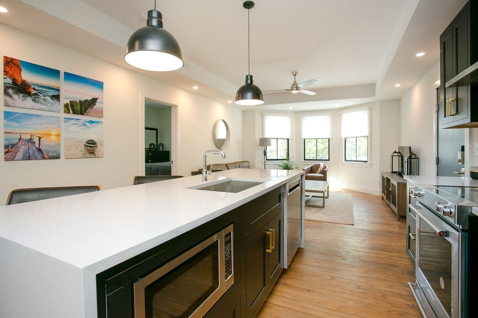 2nd floor open concept living room and kitchen