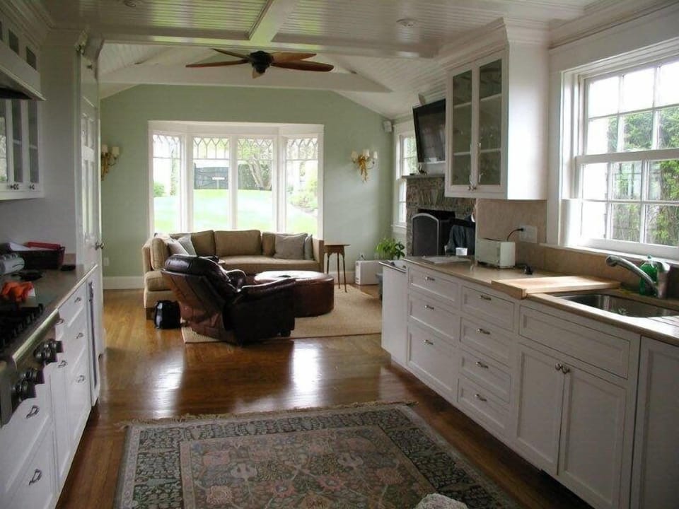 New kitchen 2010 with Thermador appliances and limestone counters