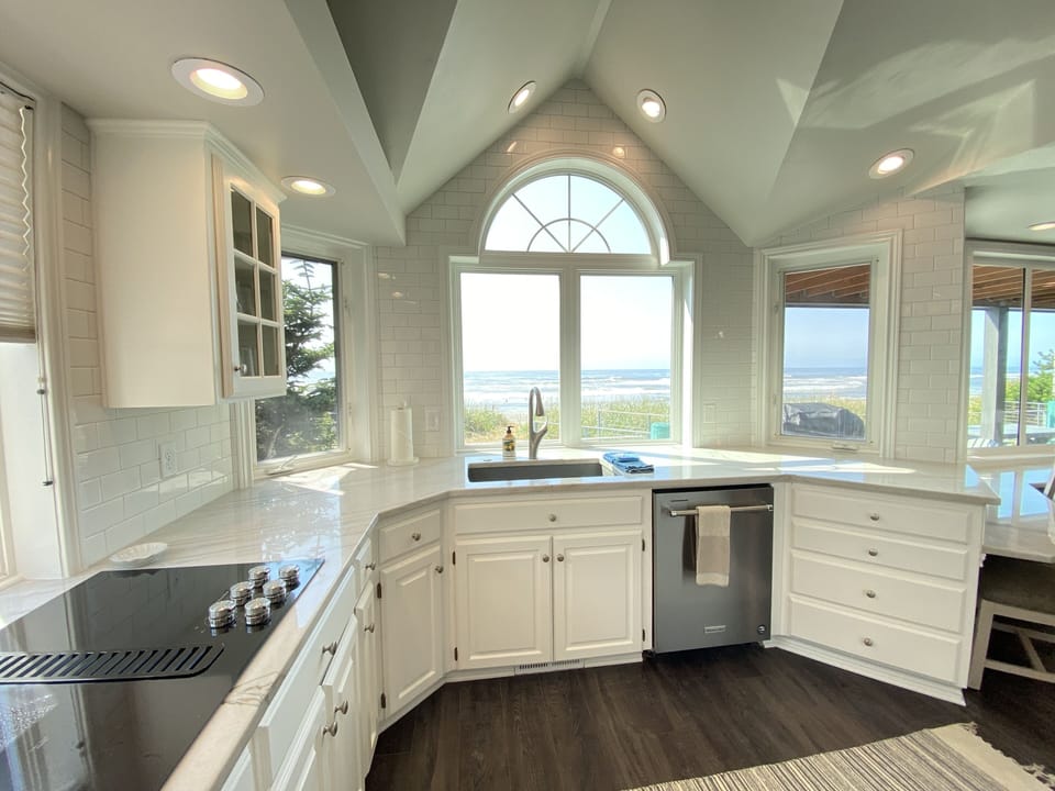 Fully remodeled kitchen with all new appliances. Rare stone countertop