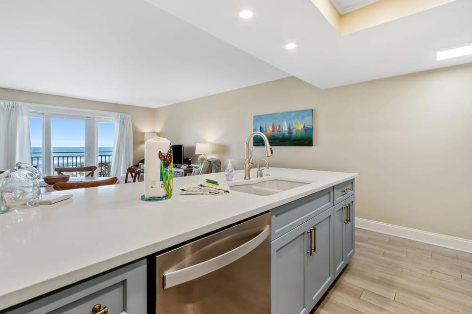 Enjoy the Beautiful Ocean Views from the Kitchen