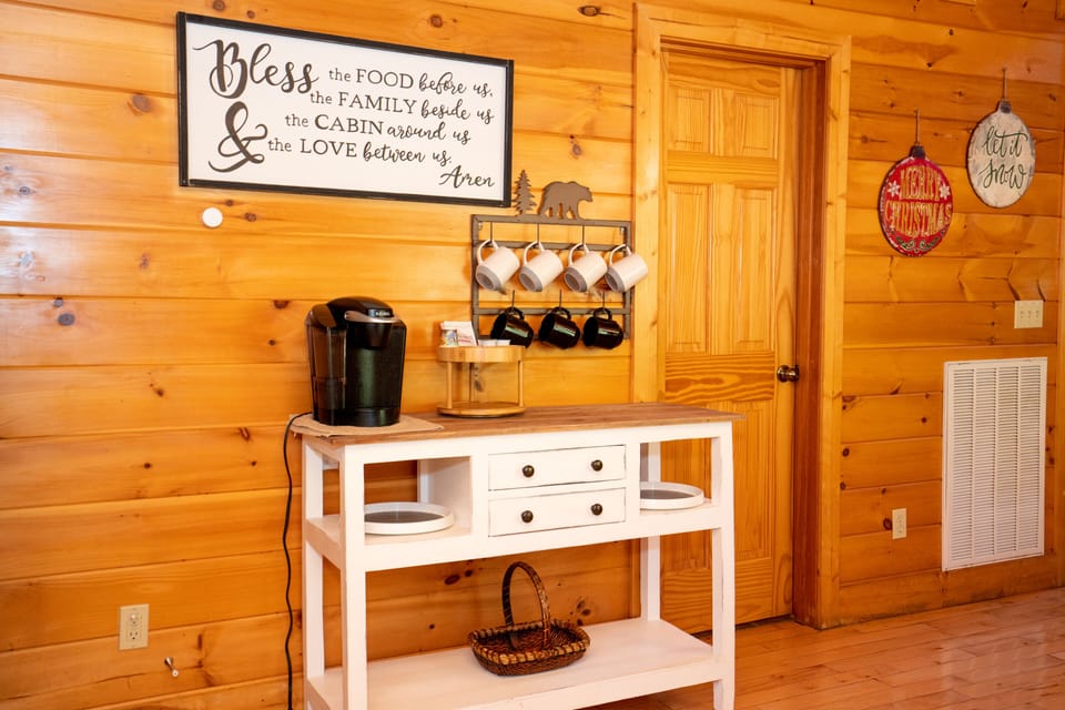 Coffee! Extra space to store all your cabin snacks.