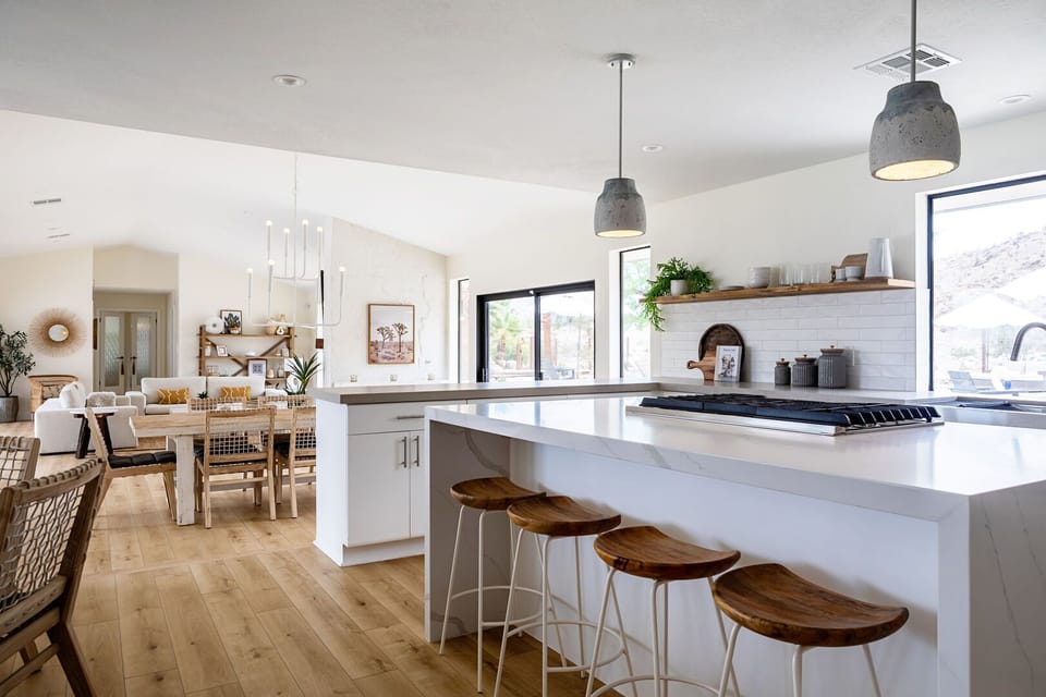 Open concept living allows you to relax in the living room, dining area or kitchen without feeling too close or too far apart.