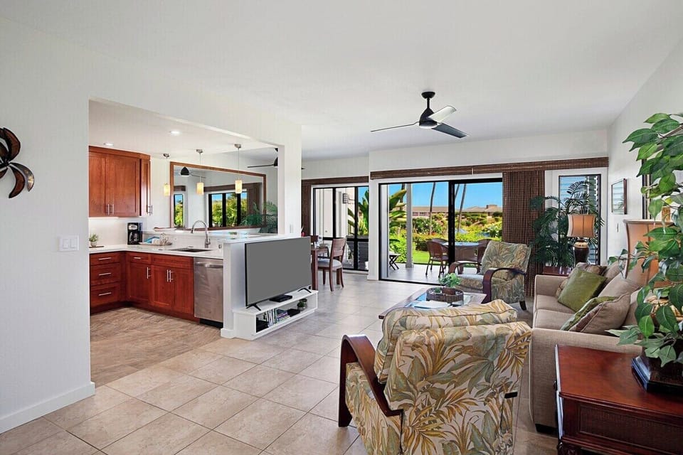 View of the spacious living room