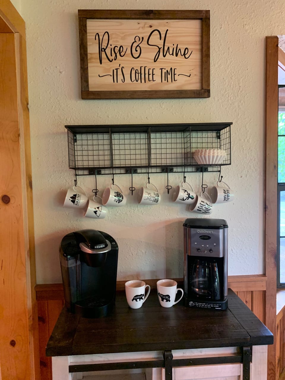 Coffee bar! Off to the side of the kitchen so no one is in the cooks way:)