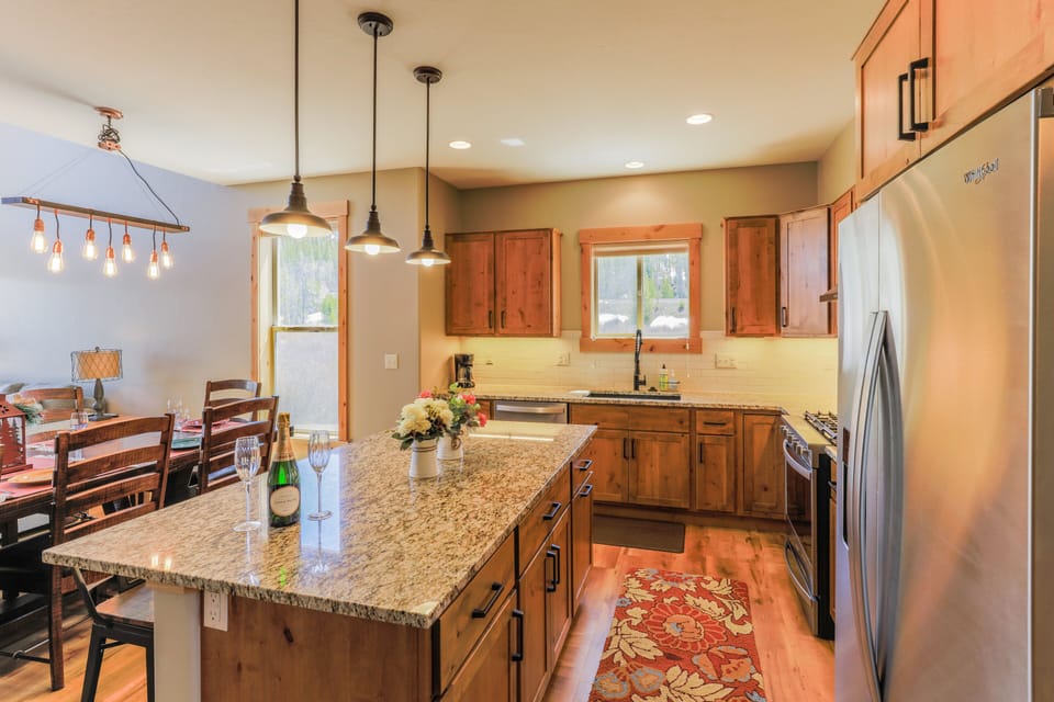 Kitchen with stainless steel appliances and gas stove top