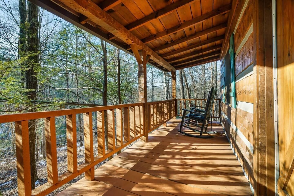Rock your cares away on your covered front porch.