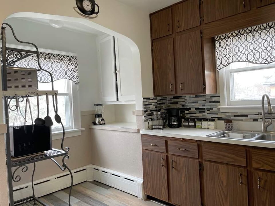Kitchen with many appliances