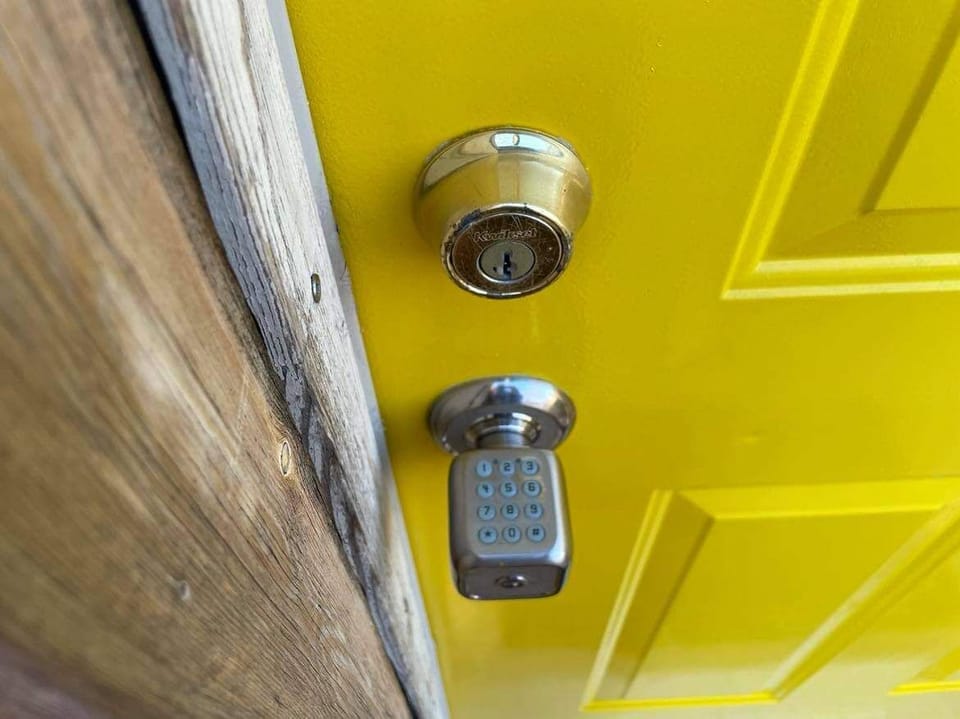 Four private entrances, all doors with smart locks and one code
