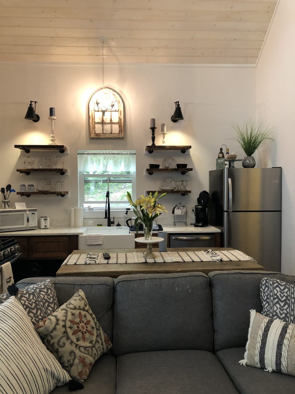 Cozy kitchen/living area. 