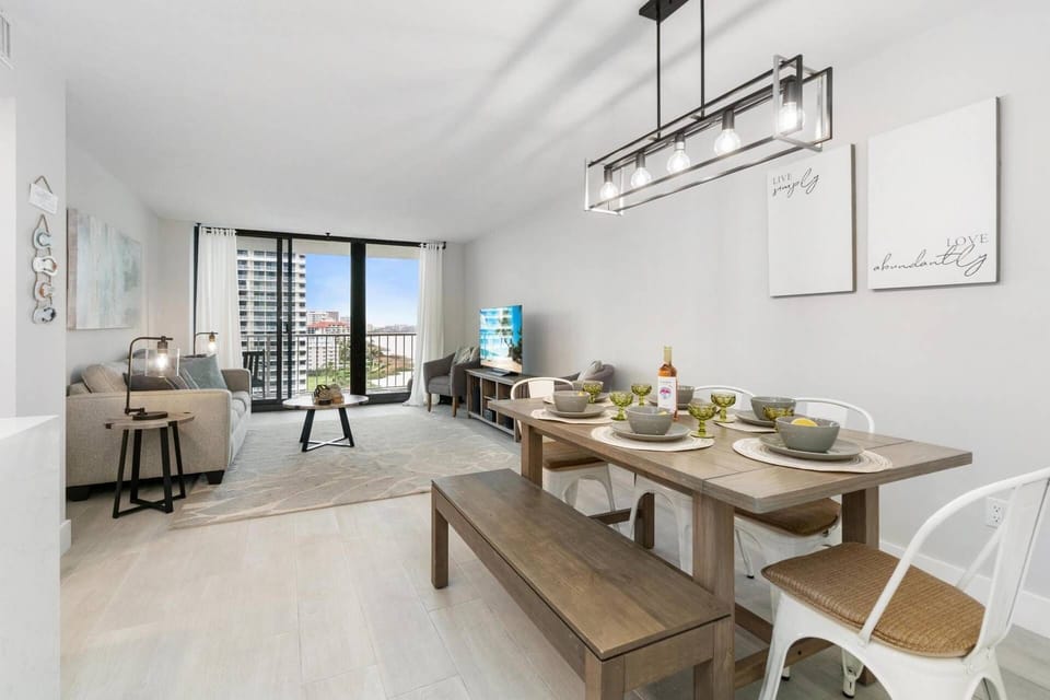 Dine in with friends and family at the table that can accommodate up to 7 people.