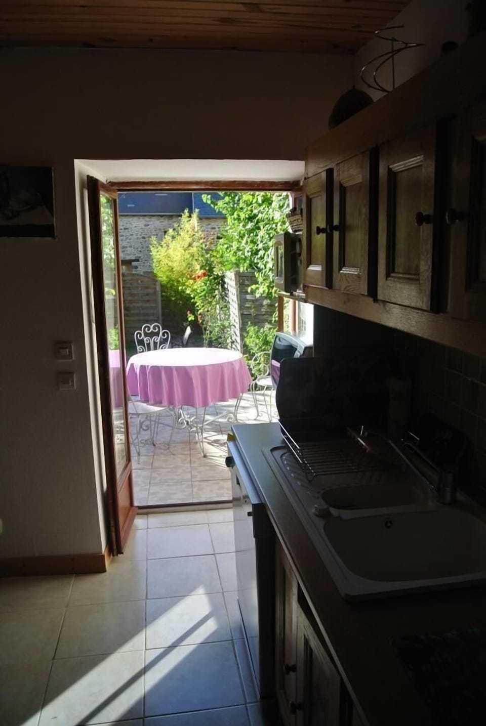 Access to the terrace and enclosed  garden