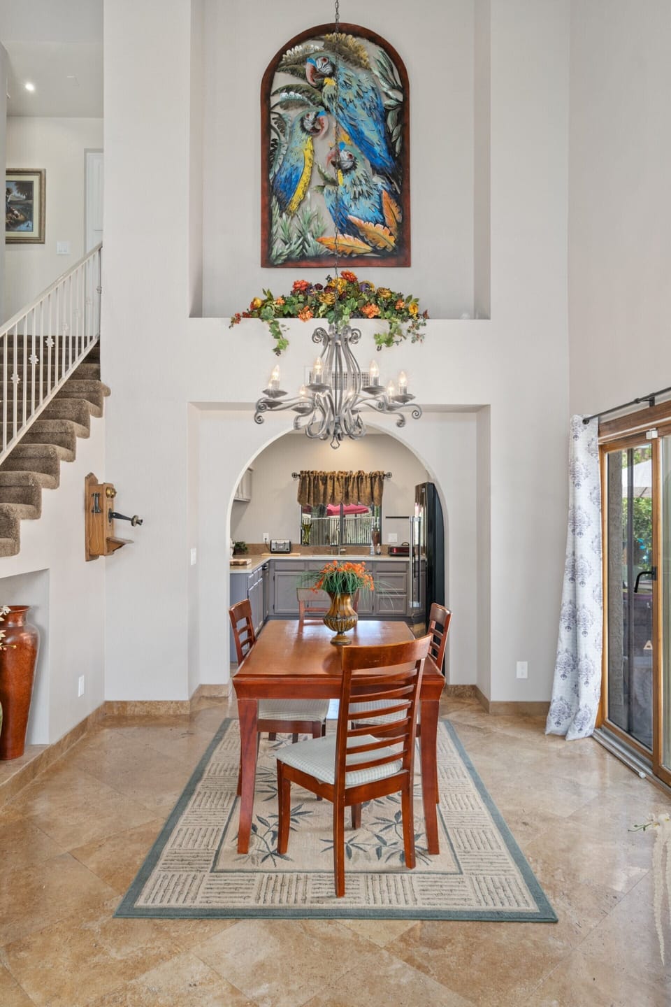 breakfast room area facing full kitchen
