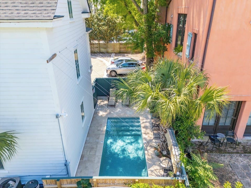 Aerial view of the guest pool
