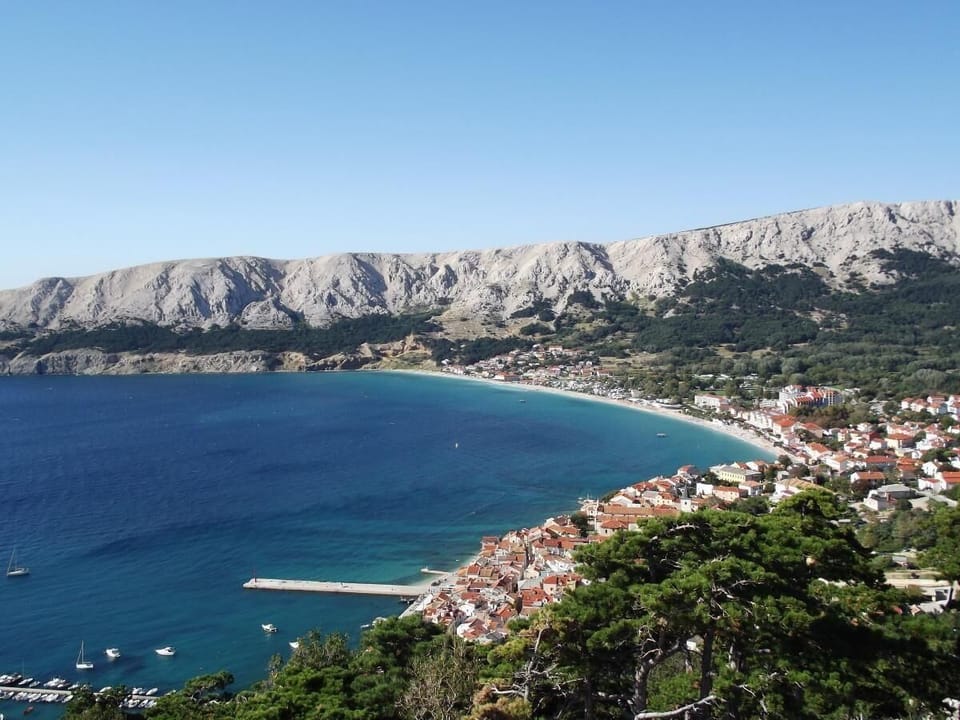 Nice view to Baska as cute and famous touristic destination.