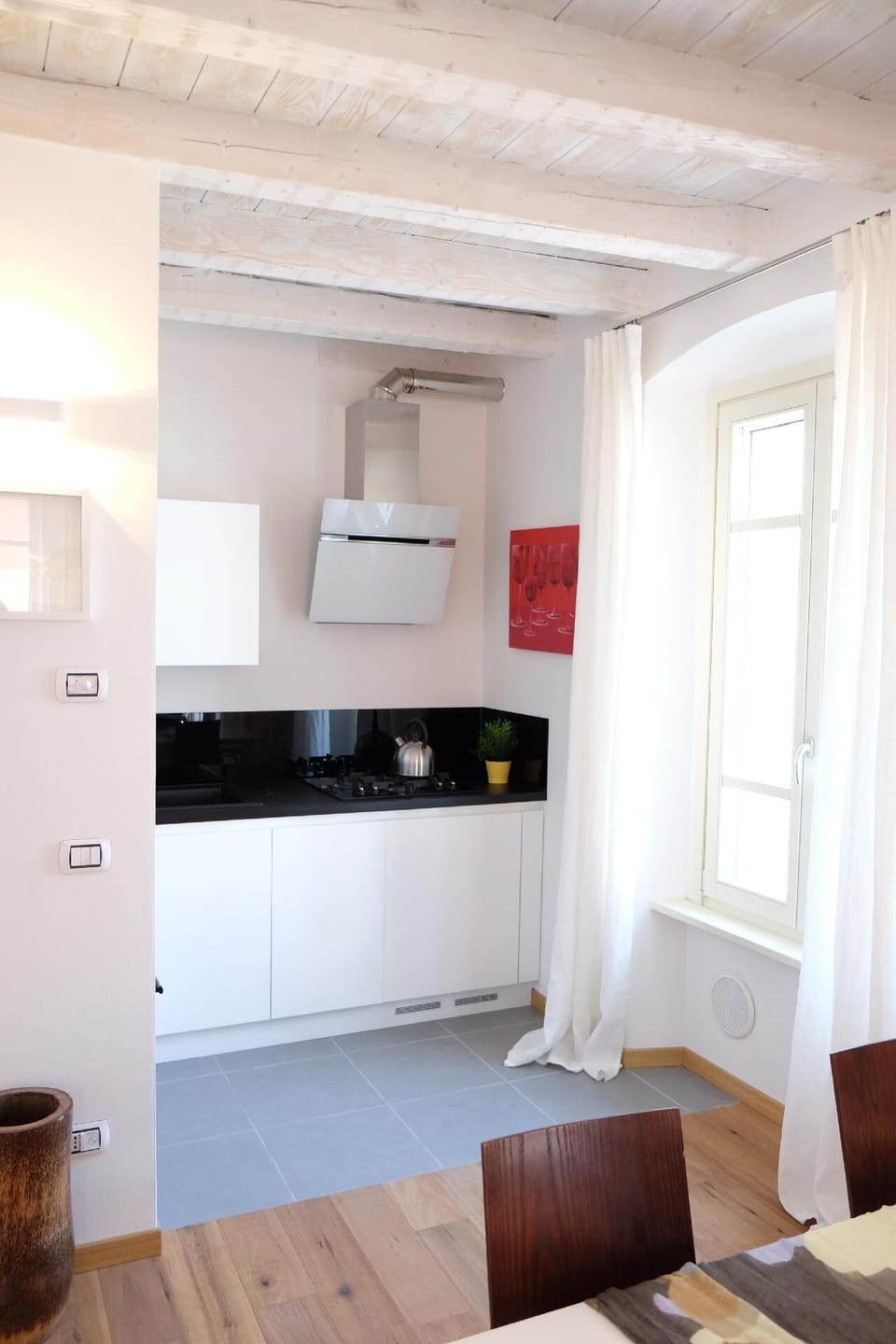Kitchen area. Open, modern kitchen with all necessary appliances