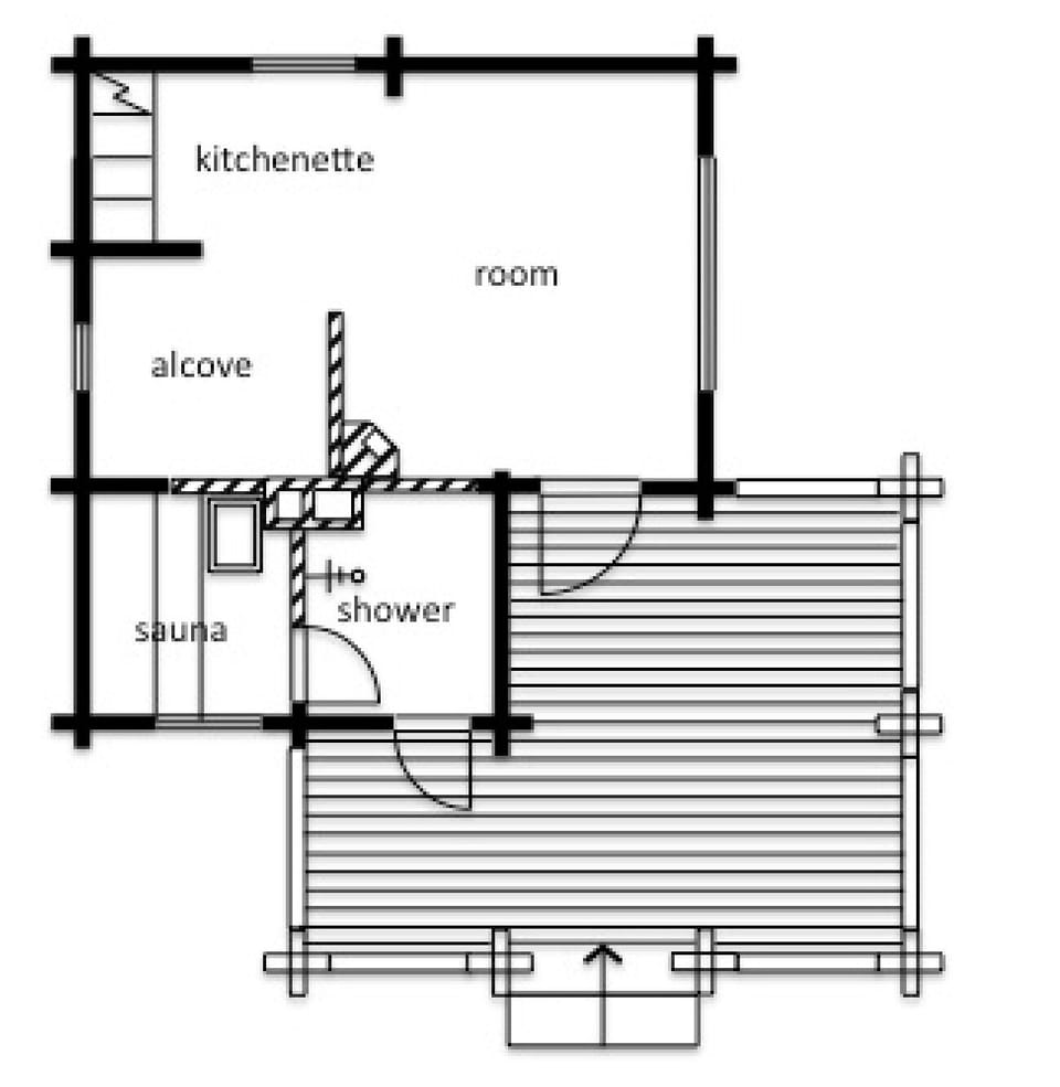 Layout/ floor plan. lakeside sauna building