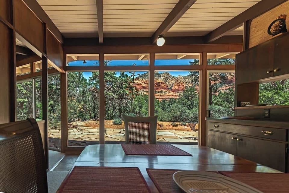 Your home-cooked meal includes stunning red rock views