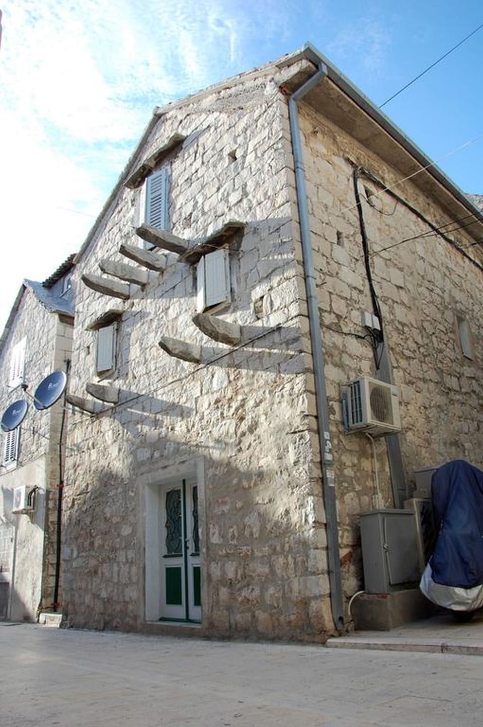 Traditional dalmatian stone house - property building.