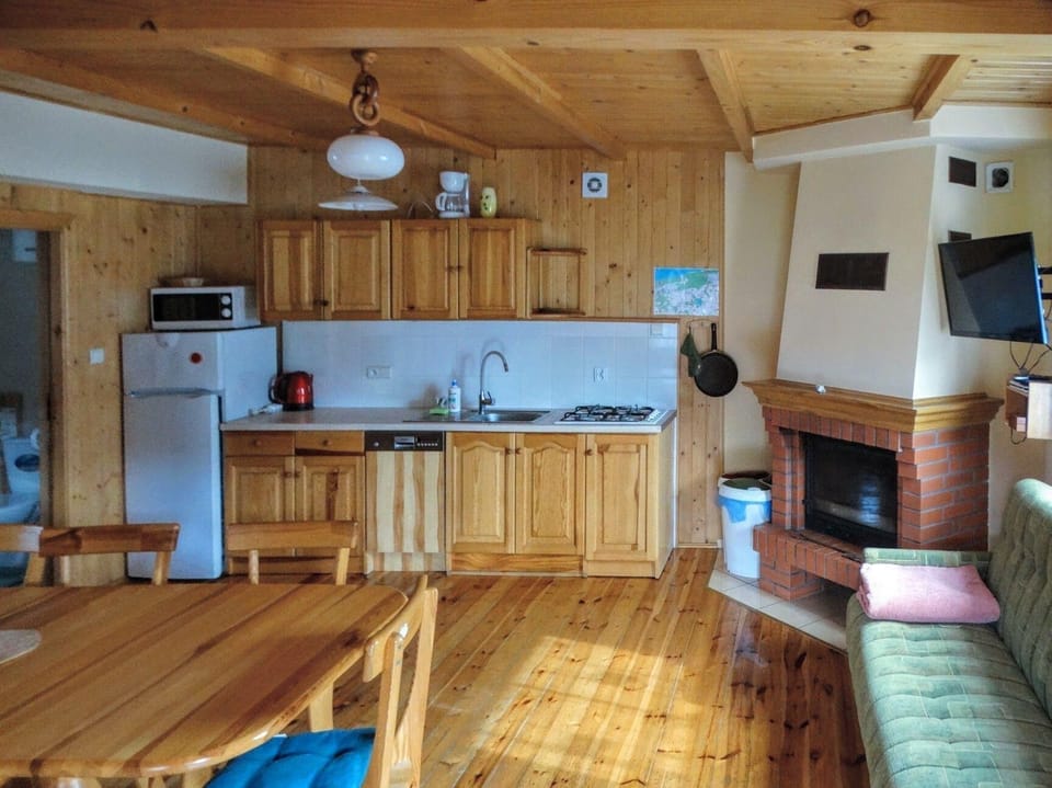 Kitchen area. The kitchen and dining room.