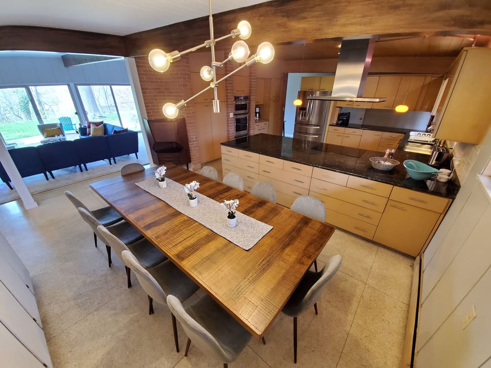 Overview of Dining and kitchen area 