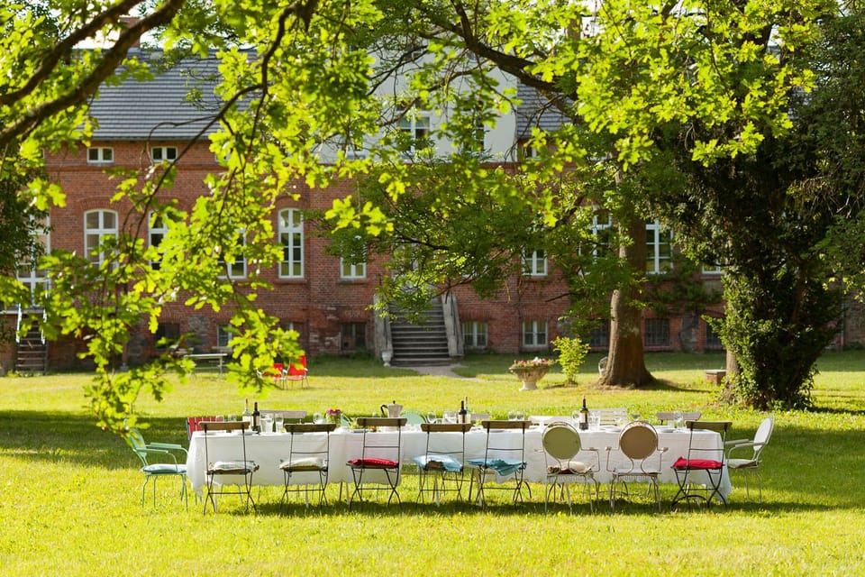 Outdoor banquet area