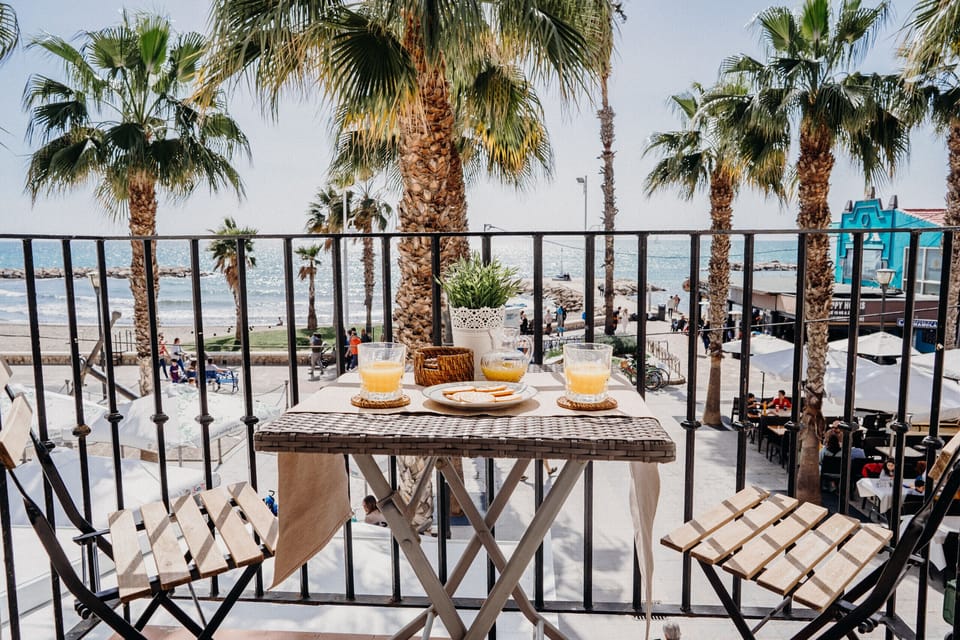 Balcony with a beautiful view of the beach. Perfect for enjoying the outdoors.
