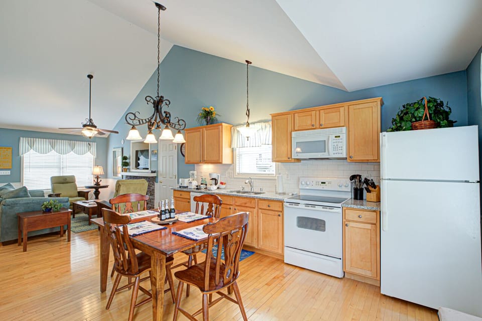 View from kitchen door that leads to the back deck and grilling area.