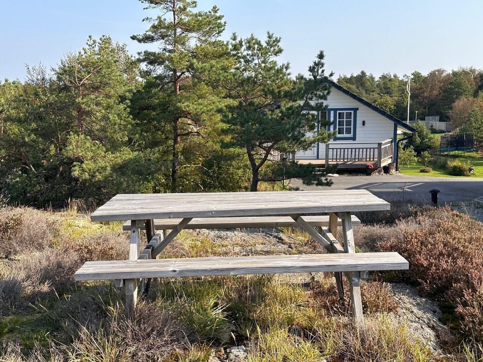 Table in the nature with seaview and amazing sunsets