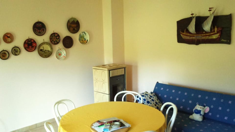 Dining area with fireplace