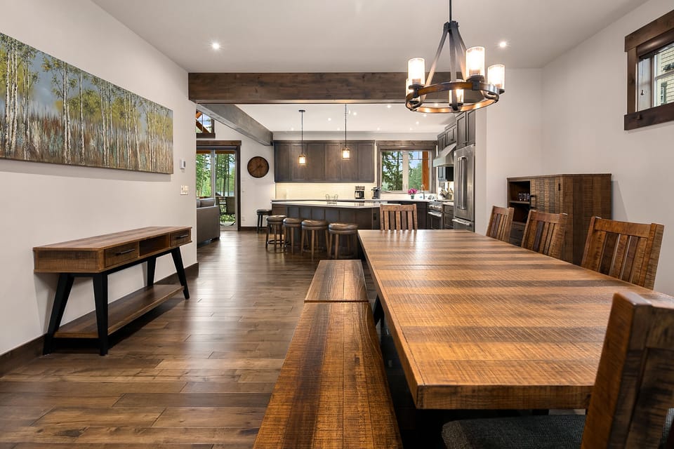 Maple Leaf Retreat - Looking towards the kitchen from the large dining area.