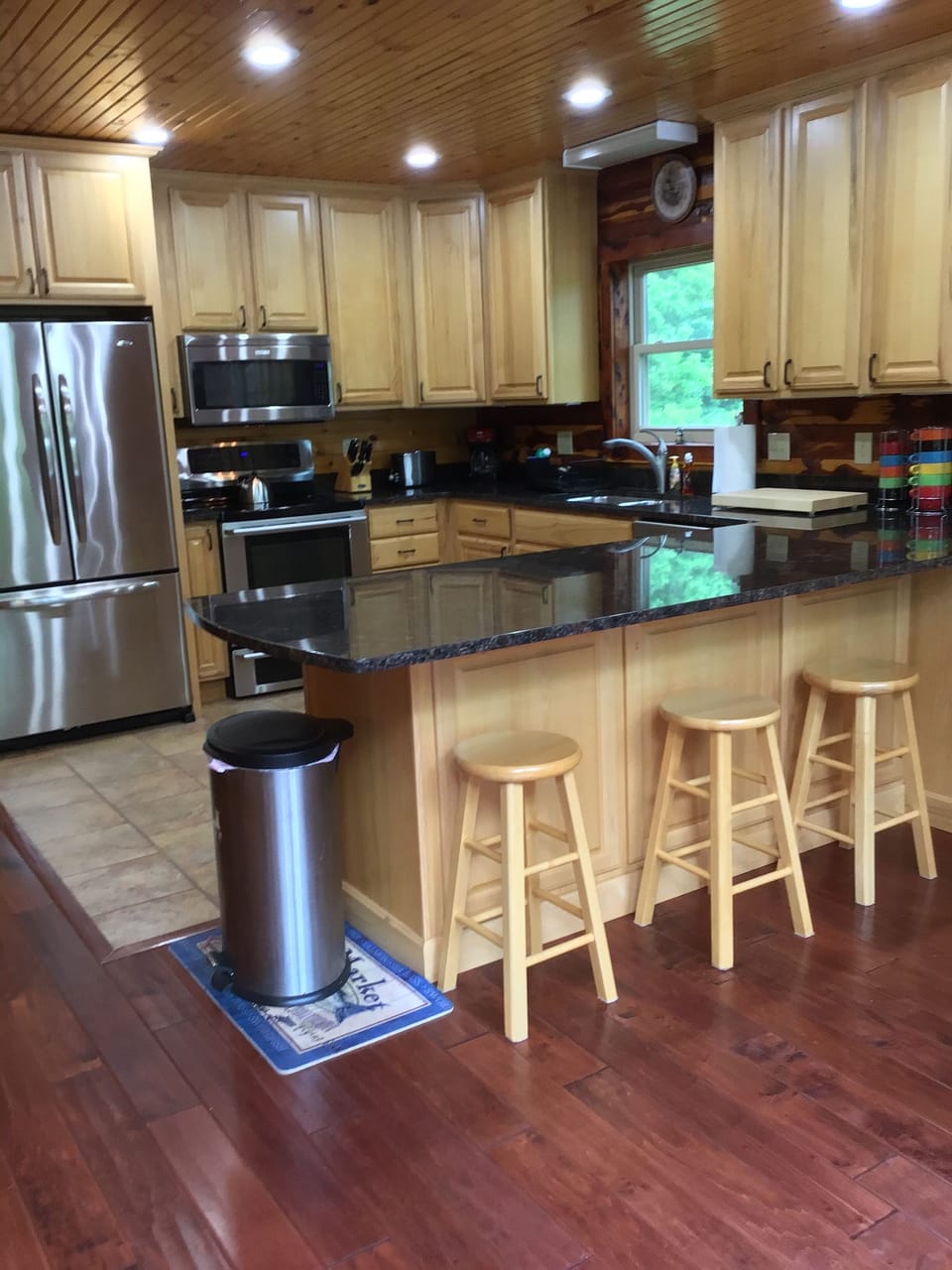Bar stools seated at the bar